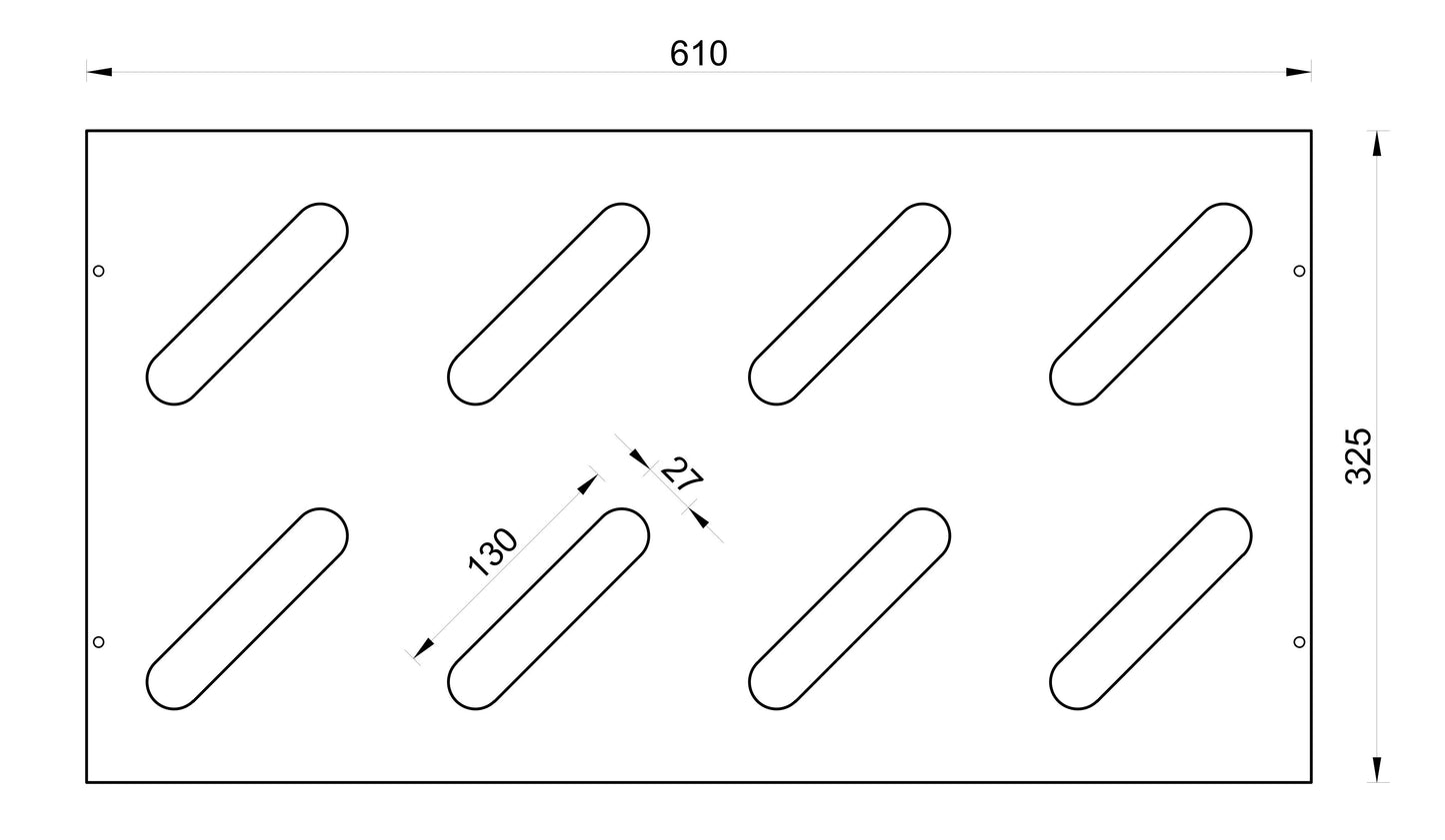Wooden ski stand – 8 pairs, 61 × 33 cm