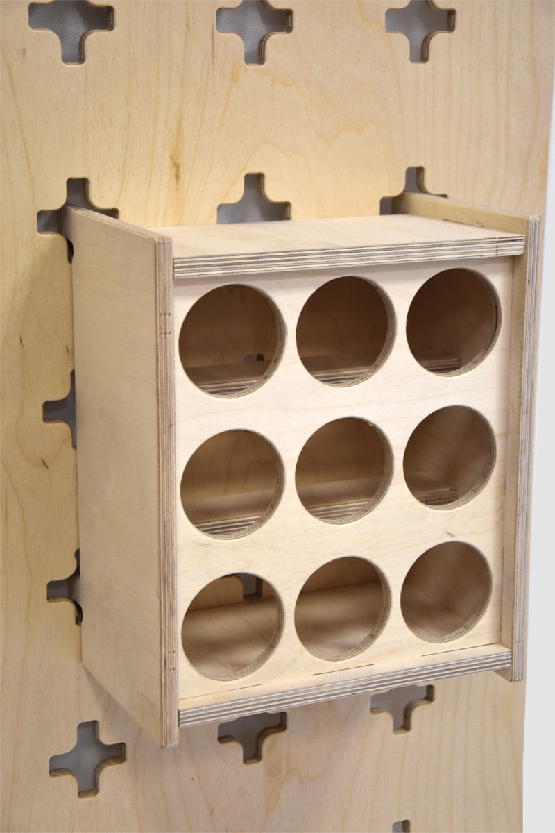Hanging organizer for 9 spray cans